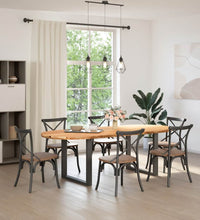 Esstisch Hellbraun 240x100x74 cm Massivholz Eiche Oval