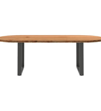 Esstisch Hellbraun 240x100x74 cm Massivholz Eiche Oval