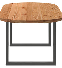 Esstisch Hellbraun 240x100x74 cm Massivholz Eiche Oval