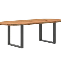 Esstisch Hellbraun 240x100x74 cm Massivholz Eiche Oval