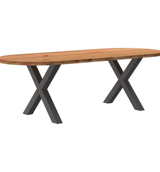 Esstisch Hellbraun 240x100x74 cm Massivholz Eiche Oval