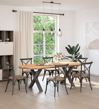 Esstisch Hellbraun 240x100x74 cm Massivholz Eiche Oval