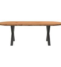 Esstisch Hellbraun 240x100x74 cm Massivholz Eiche Oval