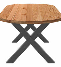 Esstisch Hellbraun 240x100x74 cm Massivholz Eiche Oval