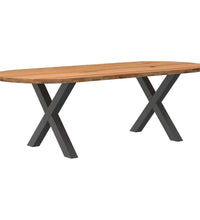 Esstisch Hellbraun 240x100x74 cm Massivholz Eiche Oval