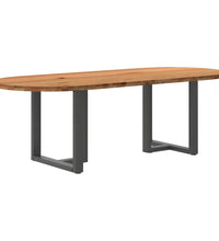 Esstisch Hellbraun 240x100x74 cm Massivholz Eiche Oval