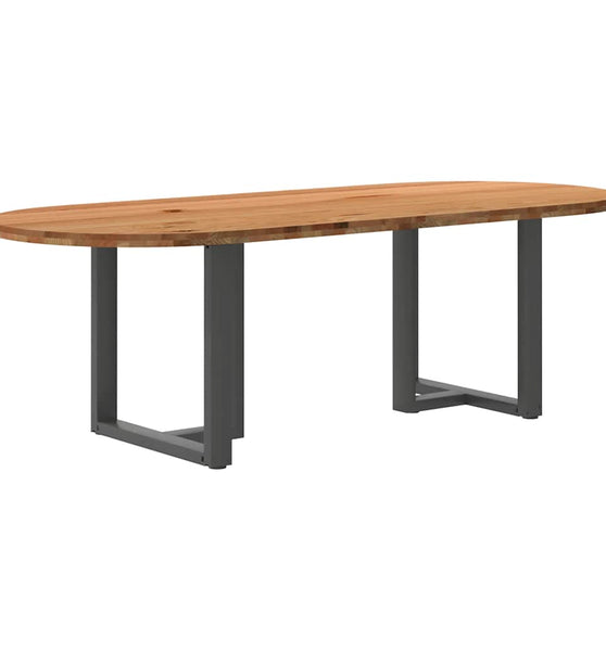 Esstisch Hellbraun 240x100x74 cm Massivholz Eiche Oval