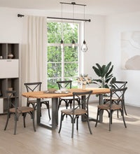 Esstisch Hellbraun 240x100x74 cm Massivholz Eiche Oval