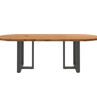 Esstisch Hellbraun 240x100x74 cm Massivholz Eiche Oval