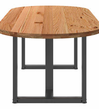 Esstisch Hellbraun 240x100x74 cm Massivholz Eiche Oval