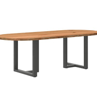 Esstisch Hellbraun 240x100x74 cm Massivholz Eiche Oval