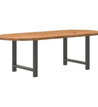 Esstisch Hellbraun 240x100x74 cm Massivholz Eiche Oval