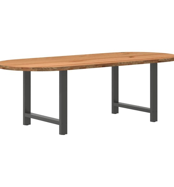 Esstisch Hellbraun 240x100x74 cm Massivholz Eiche Oval