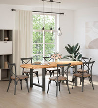 Esstisch Hellbraun 240x100x74 cm Massivholz Eiche Oval