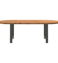Esstisch Hellbraun 240x100x74 cm Massivholz Eiche Oval
