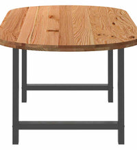 Esstisch Hellbraun 240x100x74 cm Massivholz Eiche Oval