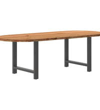 Esstisch Hellbraun 240x100x74 cm Massivholz Eiche Oval