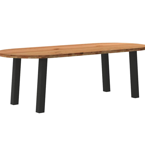 Esstisch Hellbraun 240x100x74 cm Massivholz Eiche Oval