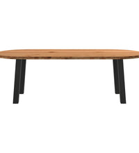 Esstisch Hellbraun 240x100x74 cm Massivholz Eiche Oval