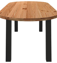 Esstisch Hellbraun 240x100x74 cm Massivholz Eiche Oval