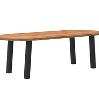 Esstisch Hellbraun 240x100x74 cm Massivholz Eiche Oval