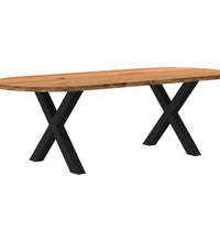 Esstisch Hellbraun 240x100x74 cm Massivholz Eiche Oval