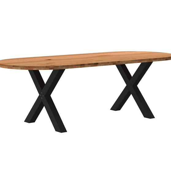 Esstisch Hellbraun 240x100x74 cm Massivholz Eiche Oval