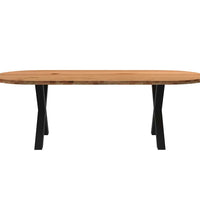 Esstisch Hellbraun 240x100x74 cm Massivholz Eiche Oval