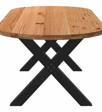 Esstisch Hellbraun 240x100x74 cm Massivholz Eiche Oval