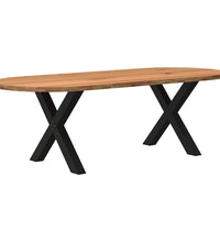 Esstisch Hellbraun 240x100x74 cm Massivholz Eiche Oval