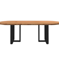Esstisch Hellbraun 240x100x74 cm Massivholz Eiche Oval
