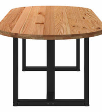 Esstisch Hellbraun 240x100x74 cm Massivholz Eiche Oval