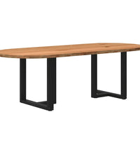 Esstisch Hellbraun 240x100x74 cm Massivholz Eiche Oval