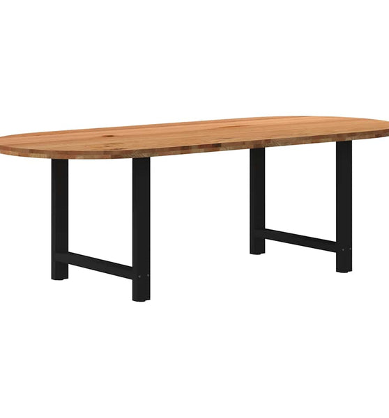 Esstisch Hellbraun 240x100x74 cm Massivholz Eiche Oval