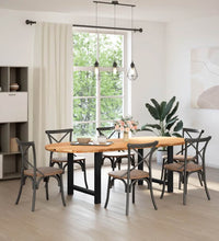 Esstisch Hellbraun 240x100x74 cm Massivholz Eiche Oval