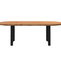 Esstisch Hellbraun 240x100x74 cm Massivholz Eiche Oval