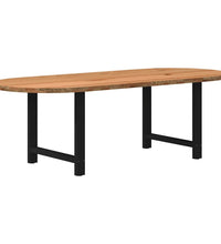 Esstisch Hellbraun 240x100x74 cm Massivholz Eiche Oval