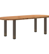 Esstisch Hellbraun 240x100x74 cm Massivholz Eiche Oval