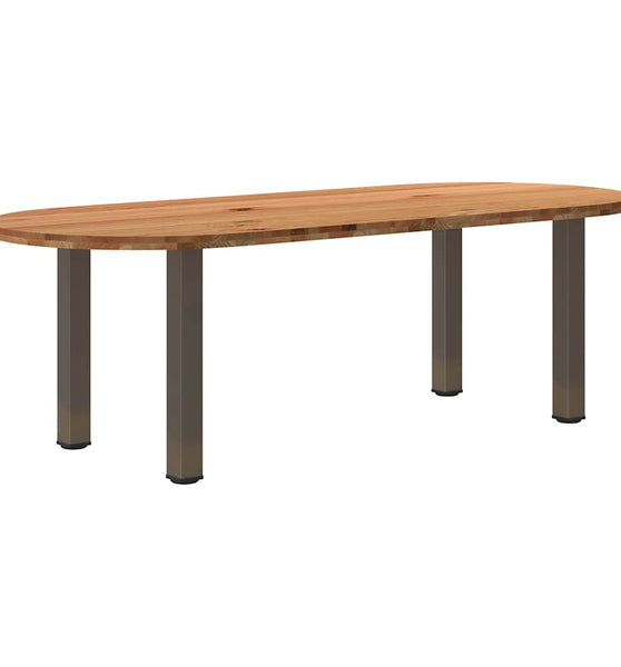 Esstisch Hellbraun 240x100x74 cm Massivholz Eiche Oval