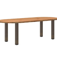 Esstisch Hellbraun 240x100x74 cm Massivholz Eiche Oval