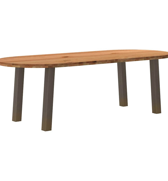 Esstisch Hellbraun 240x100x74 cm Massivholz Eiche Oval