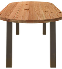 Esstisch Hellbraun 240x100x74 cm Massivholz Eiche Oval