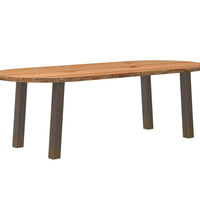 Esstisch Hellbraun 240x100x74 cm Massivholz Eiche Oval