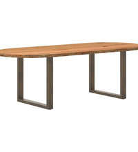 Esstisch Hellbraun 240x100x74 cm Massivholz Eiche Oval