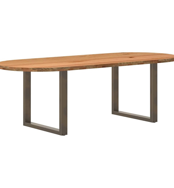 Esstisch Hellbraun 240x100x74 cm Massivholz Eiche Oval