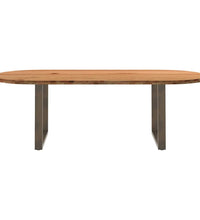 Esstisch Hellbraun 240x100x74 cm Massivholz Eiche Oval