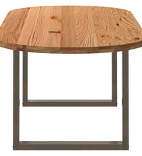 Esstisch Hellbraun 240x100x74 cm Massivholz Eiche Oval