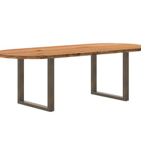 Esstisch Hellbraun 240x100x74 cm Massivholz Eiche Oval