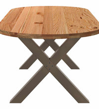Esstisch Hellbraun 240x100x74 cm Massivholz Eiche Oval