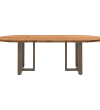 Esstisch Hellbraun 240x100x74 cm Massivholz Eiche Oval